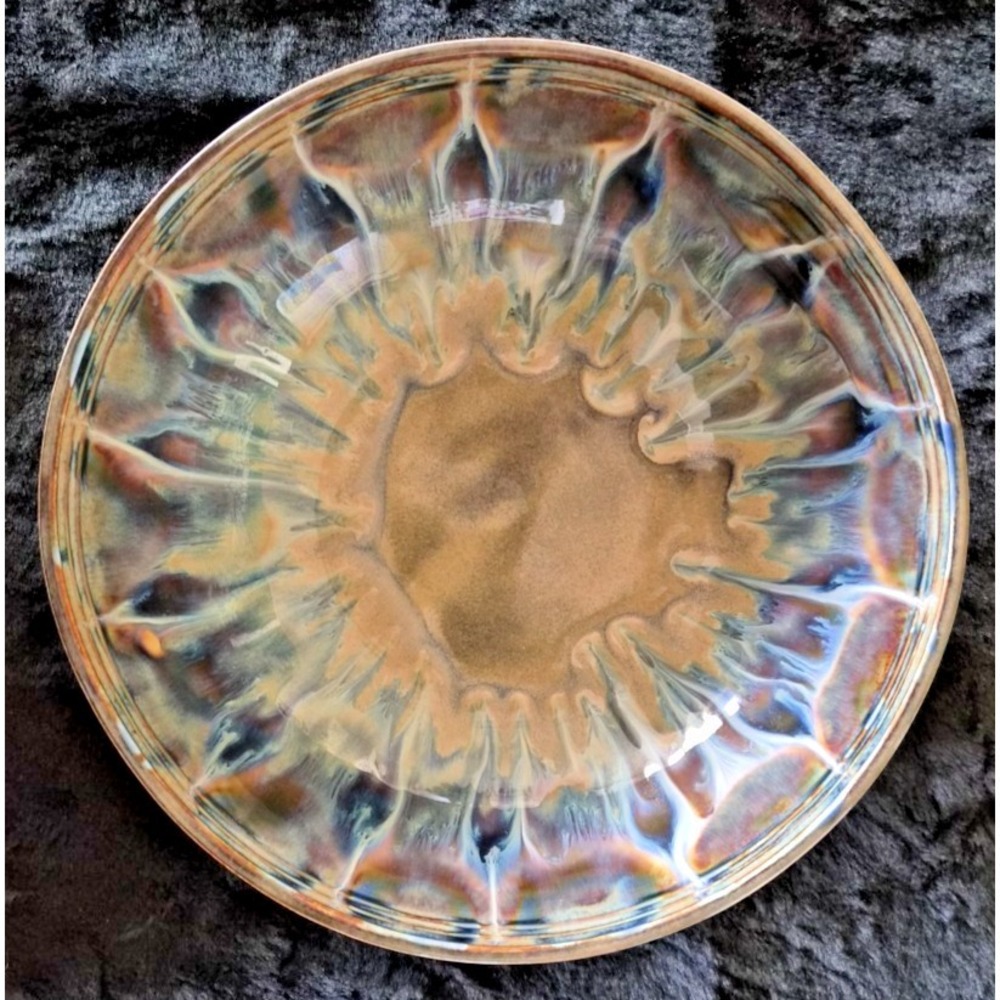 Stoneware Peacock Glaze Bowl